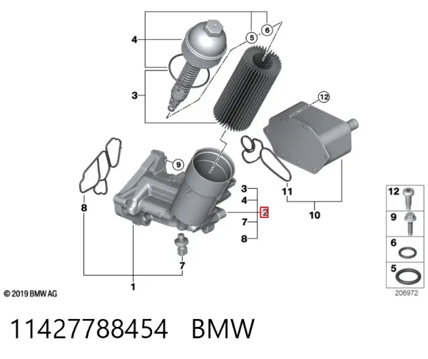 Корпус масляного фільтра 11427788454 BMW