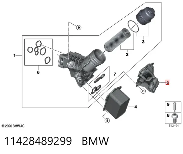 Корпус термостата 11428489299 BMW