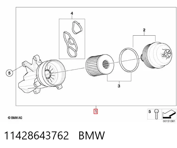 Корпус масляного фільтра 11428643762 BMW