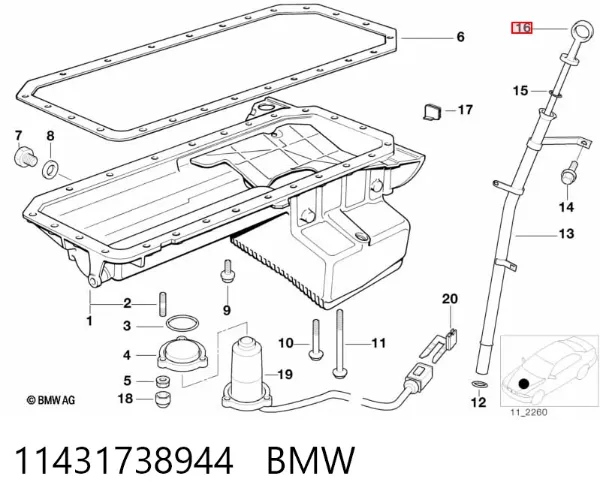 Масляний щуп 11431738944 BMW