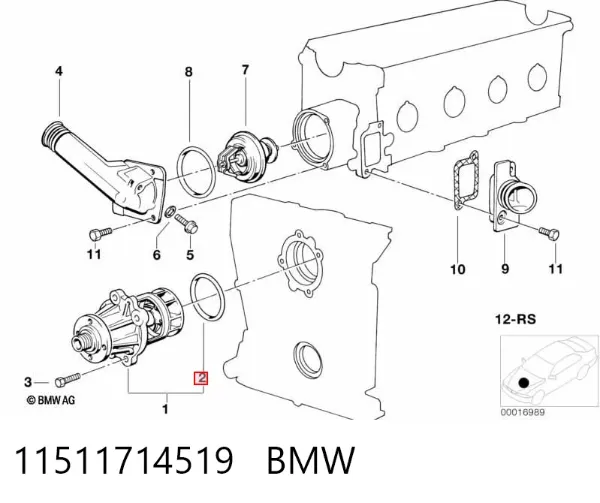 Прокладка водяної помпи 11511714519 BMW