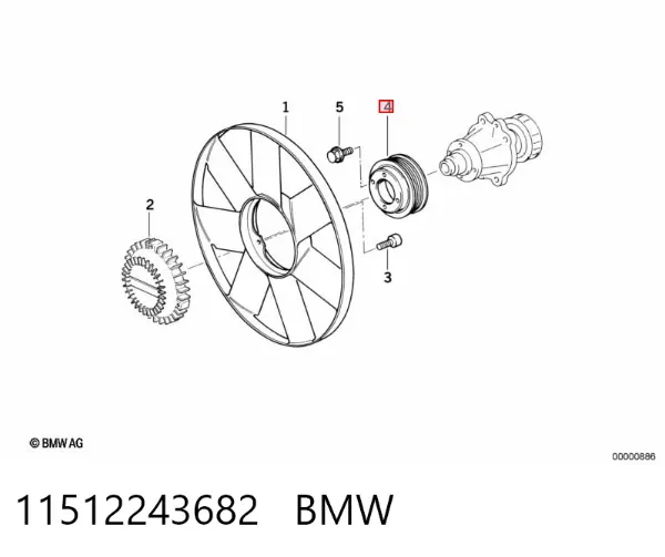 Шків помпи 11512243682 BMW