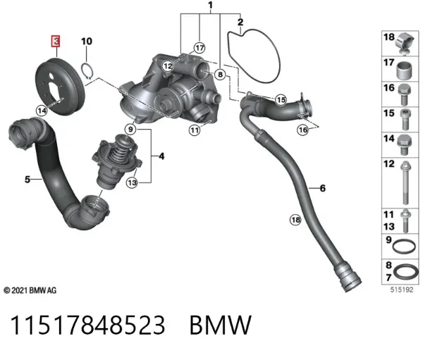 Шків помпи 11517848523 BMW
