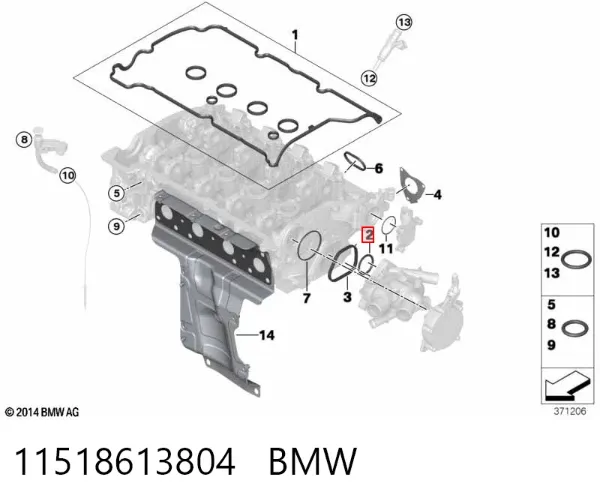 Прокладка водяної помпи 11518613804 BMW