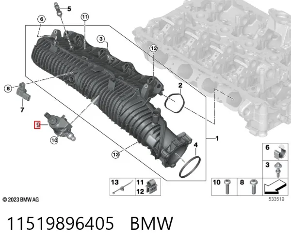 Регулюючий клапан охолоджувальної рідини 11519896405 BMW