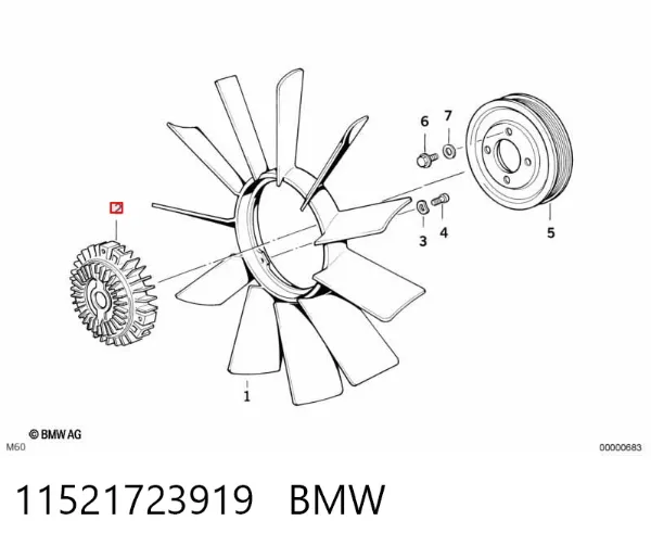 Вискомуфта вентилятора 11521723919 BMW