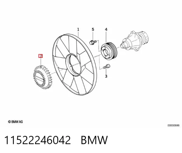Вискомуфта вентилятора 11522246042 BMW