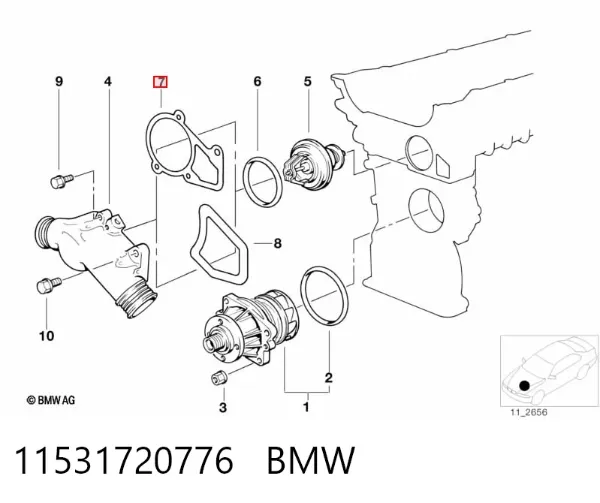Прокладка термостата BMW 5 E34