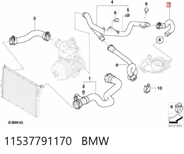 Патрубок термостата 11537791170 BMW
