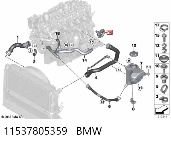 Патрубок термостата 11537805359 BMW