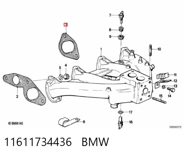 Прокладка впускного колектора 11611734436 BMW