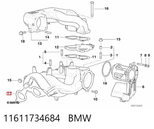Прокладка впускного колектора 11611734684 BMW