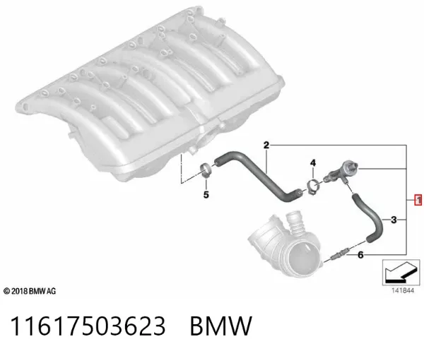 Клапан вентиляції картерних газів 11617503623 BMW