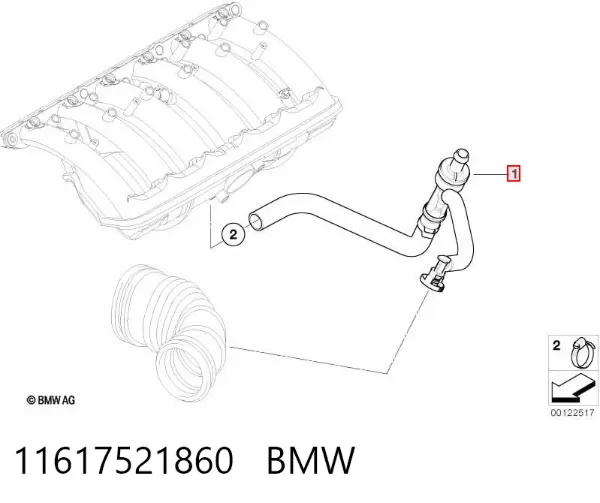 Клапан вентиляції картерних газів 11617521860 BMW