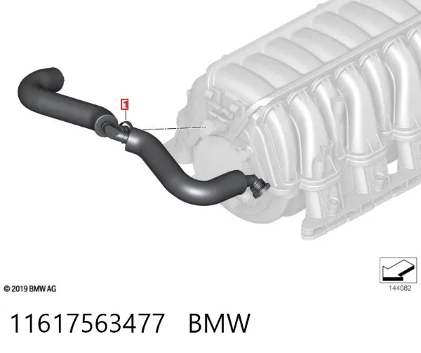 Патрубок вентиляції картера 11617563477 BMW