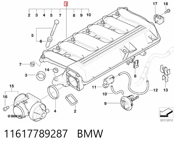 Впускний колектор 11617789287 BMW