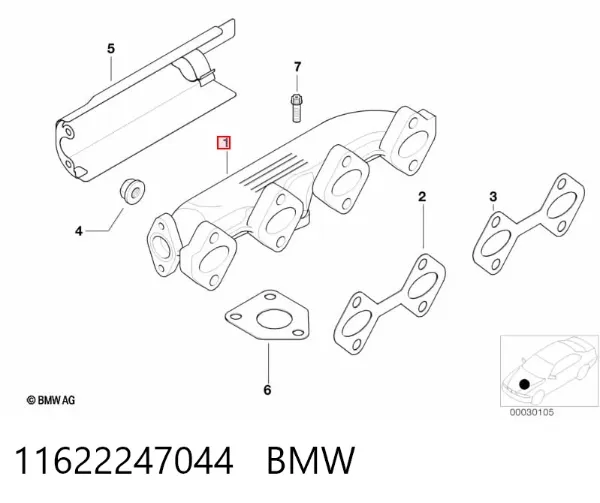 Випускний колектор 11622247044 BMW