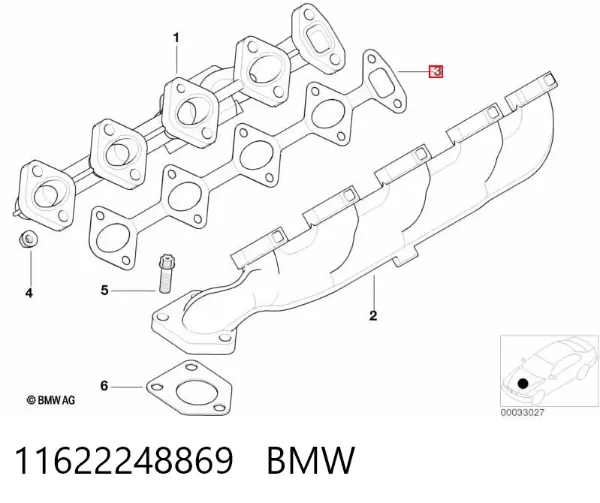 Прокладка колектора 11622248869 BMW