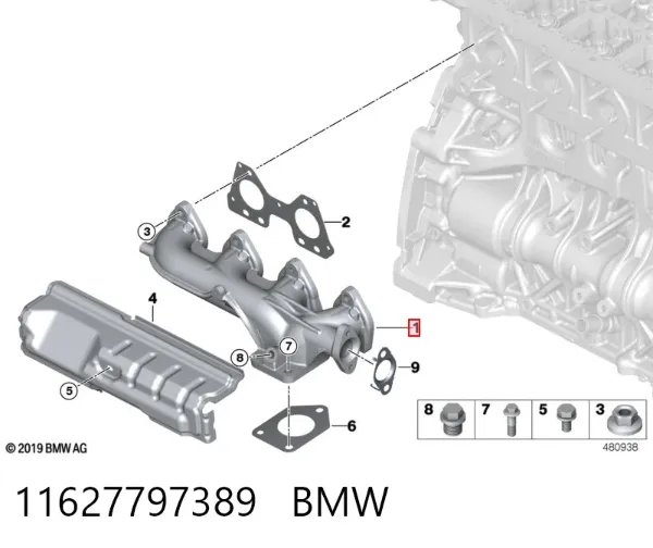 Випускний колектор 11627797389 BMW