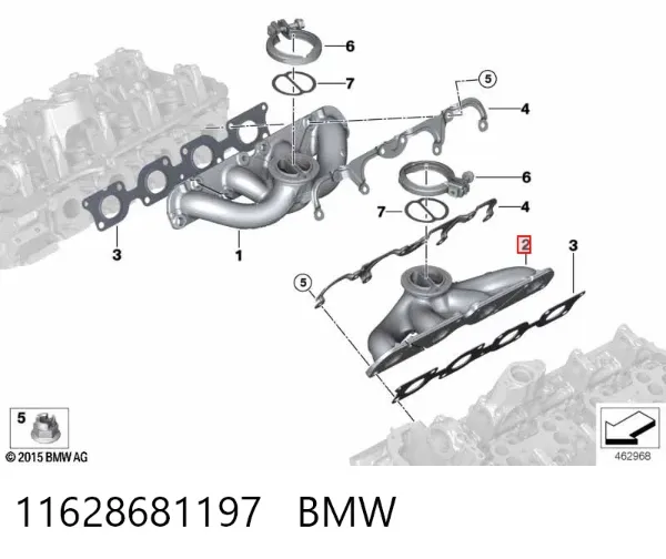 Колектор випускний, лівий 11628681197 BMW