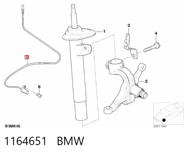 Датчик АБС передній 1164651 BMW