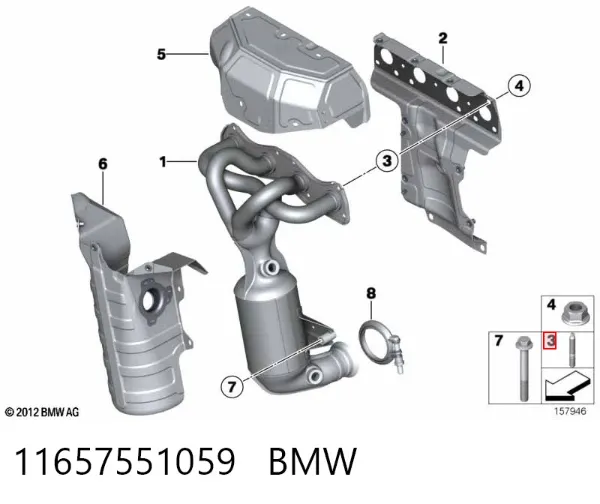Шпилька випускного колектора 11657551059 BMW
