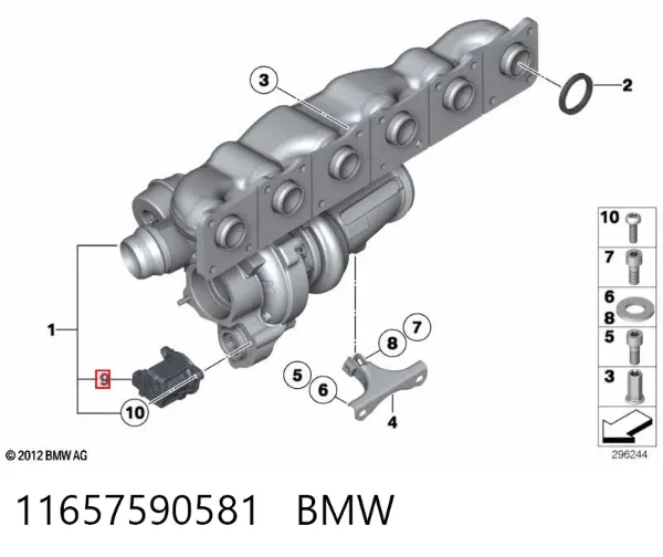 Клапан перетворювач тиску наддуву (соленоїд) 11657590581 BMW