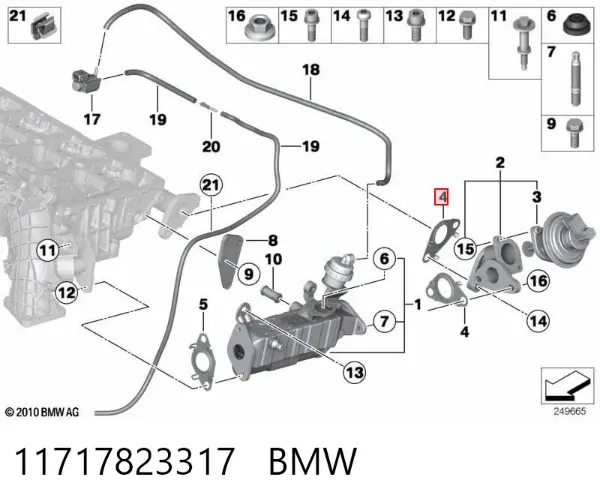 Прокладка EGR-клапана рециркуляції 11717823317 BMW