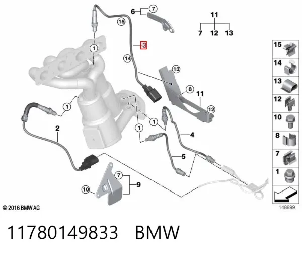 Лямбдазонд, датчик кисню до каталізатора 11780149833 BMW