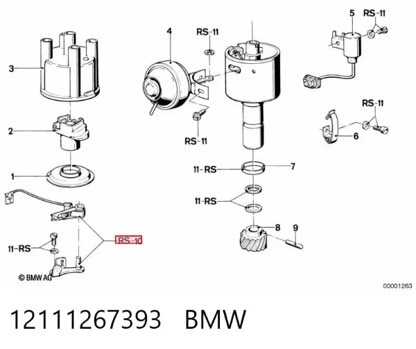 Контактна група розподільника запалювання 12111267393 BMW