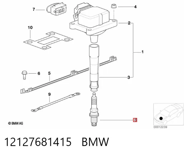 Свічки запалювання 12127681415 BMW