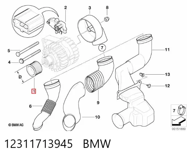 Шків генератора 12311713945 BMW