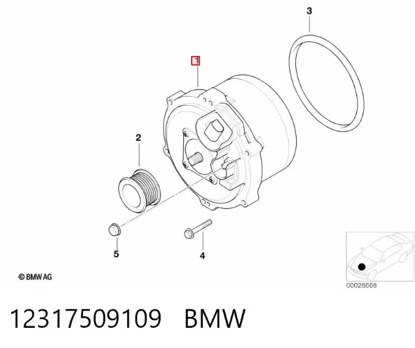 Генератор 12317509109 BMW