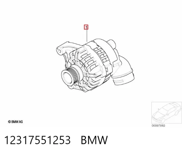 Генератор 12317551253 BMW