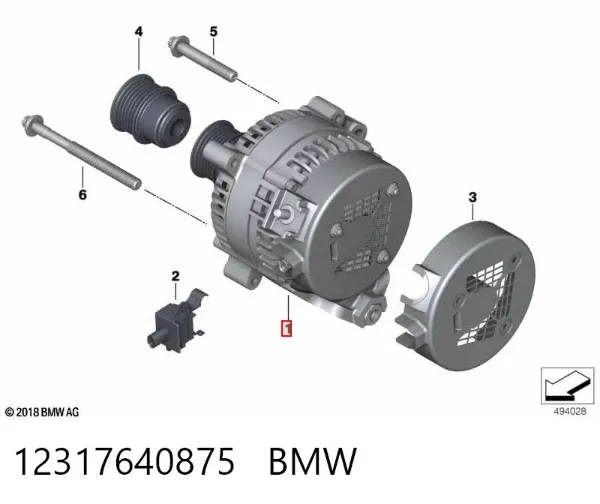 Генератор 12317640875 BMW
