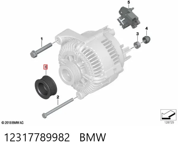 Шків генератора 12317789982 BMW
