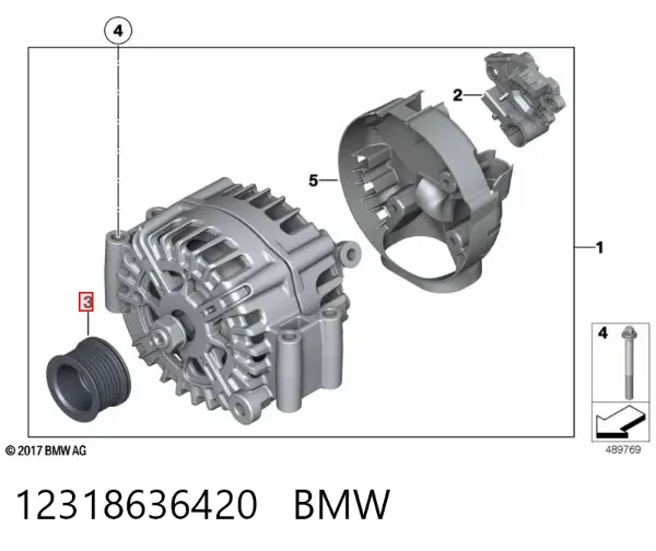 Шків генератора 12318636420 BMW
