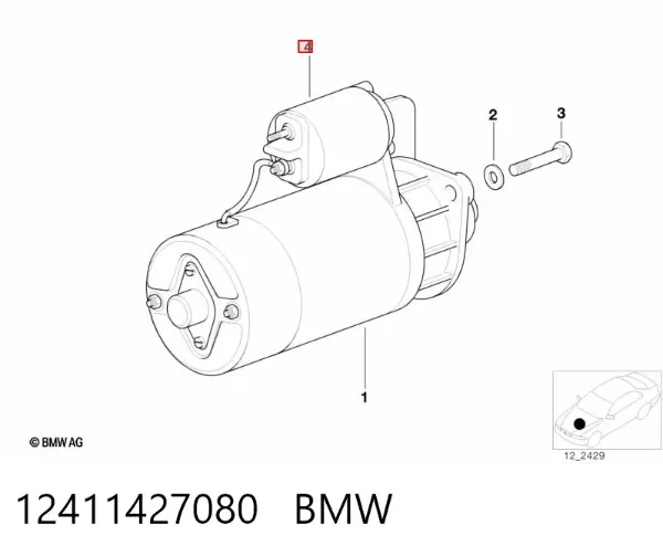 Втягуюче реле стартера 12411427080 BMW
