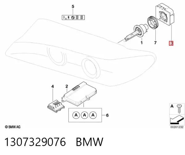 Модуль керування (ЕБУ) світлом фар 1307329076 BMW