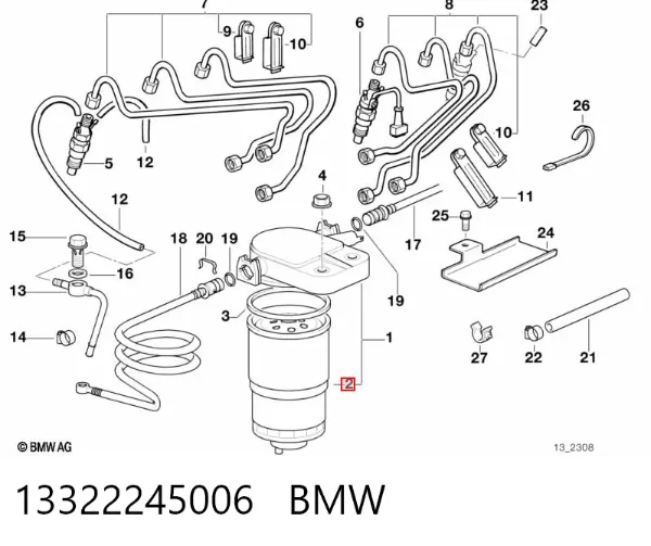 Паливний фільтр 13322245006 BMW
