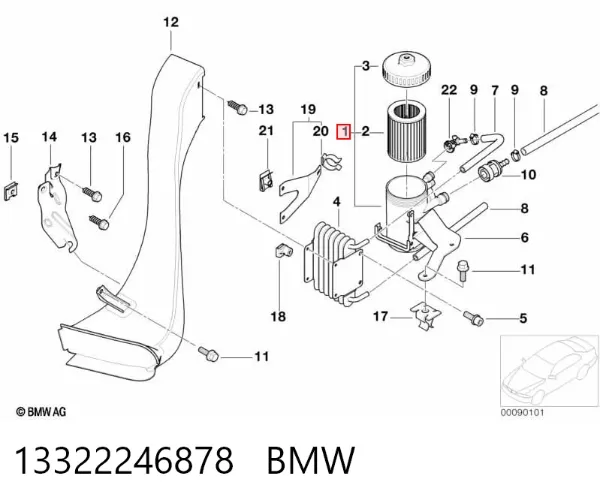 Корпус паливного фільтра BMW 3 E46