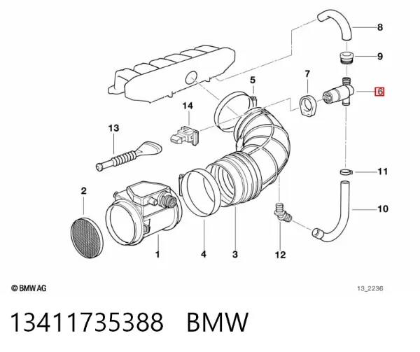 Датчик холостого ходу 13411735388 BMW