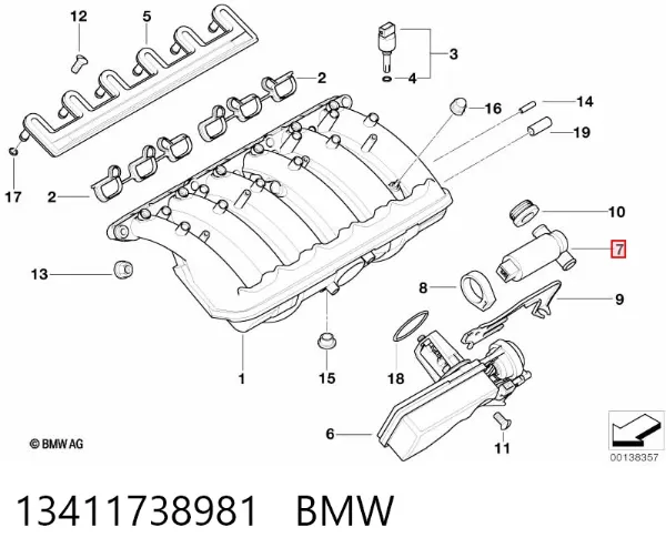Датчик холостого ходу 13411738981 BMW