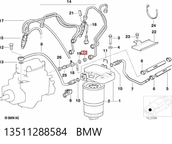 Болт 13511288584 BMW