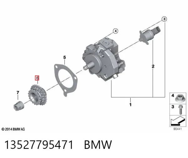 Шестерня приводу ПНВТ 13527795471 BMW