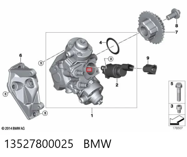Шестерня приводу ПНВТ 13527800025 BMW