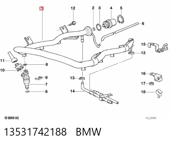Розподільник палива 13531742188 BMW