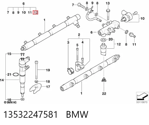 Датчик тиску палива 13532247581 BMW