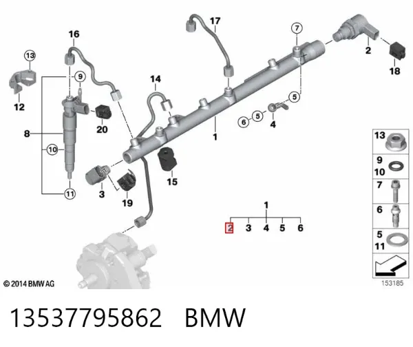 Регулятор тиску палива 13537795862 BMW