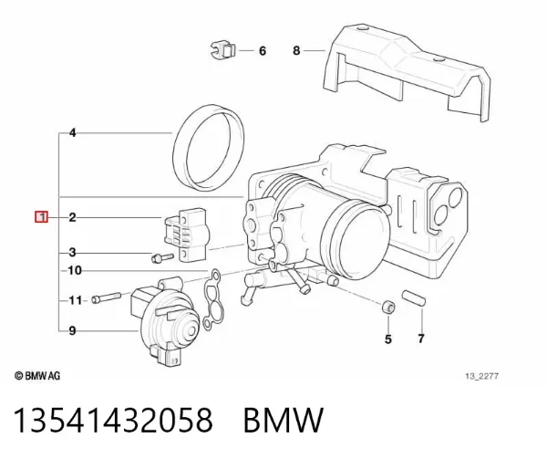 Дросільна заслінка 13541432058 BMW
